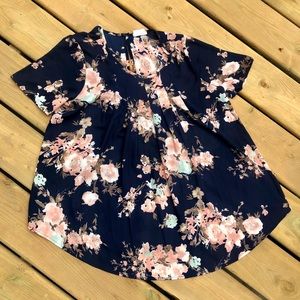 Sienna Sky Navy Floral Flowy Top